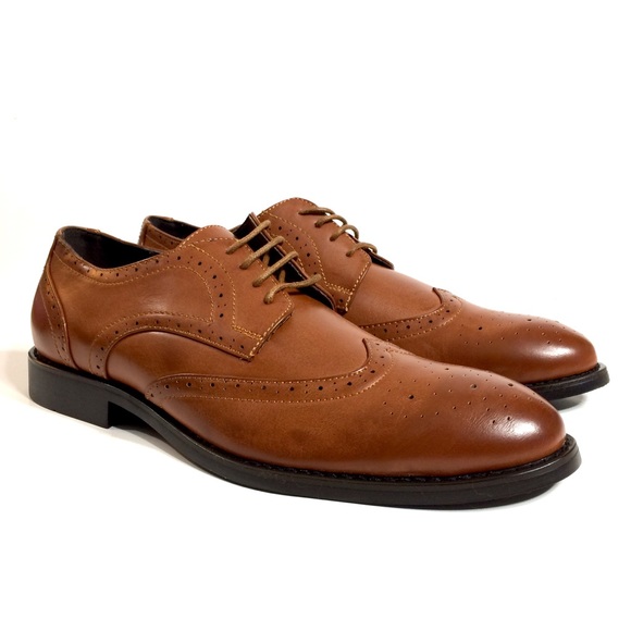 X-Ray Other - Mens Brown Leather Wingtip Derby Dress Shoes